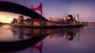 Bridge water building city red - diego gisbert llorens free wallpaper