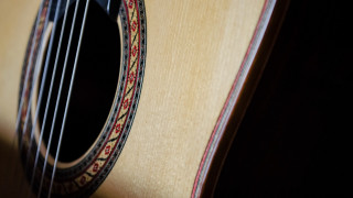 Guitar strings black background red - flemish free wallpaper