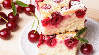Plate cake cherries fork rococo - a fork free wallpaper