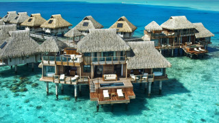 Waterhouses beachroof chairs umbrellas architecture - the roof free wallpaper for desktop