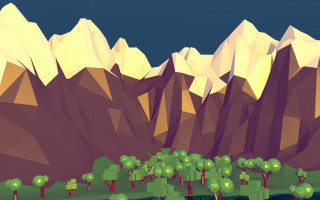 Mountain range trees blue sky 3 - tree and mountains free wallpaper for desktop