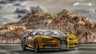 Bugatti car mountain road cloudy - a bugatti car free wallpaper