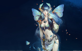 Fantasy butterfly woman blue hair - charlie bowater free wallpaper