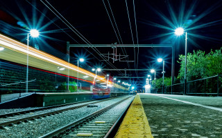 Train station night cityscape light - a train station free wallpaper