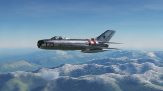 Fighterjet mountainrange sky bluehorizon ocean - fedot sychkov free wallpaper