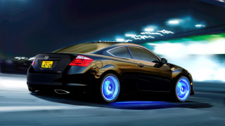 Car driving night lights blue - a street free wallpaper