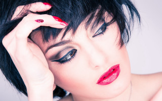 Gothic fashion portrait woman redlipstick - red lipstick free wallpaper