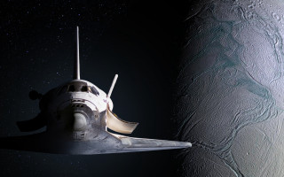 Space shuttle planet star moon - past free wallpaper