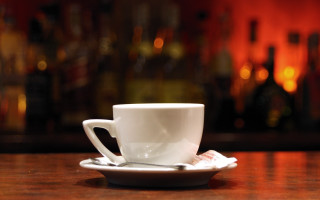 Coffee saucer spoon table bar - medium free wallpaper