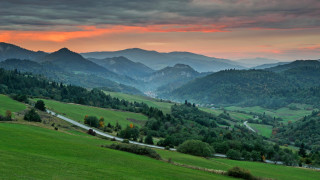 Scenic valley mountains sunset winding - the valley free wallpaper