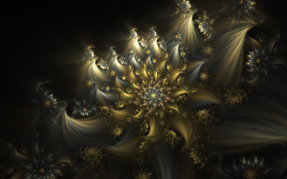 Gold silver flower fractals christmas - image of a flower free wallpaper