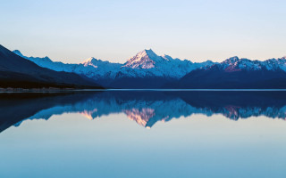 Mountain range reflection sunset minimalism - clear free wallpaper