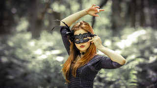 Woman mask woods gothic fantasy - fantasy style free wallpaper