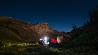 Mountains camping night tents aurora - gear free wallpaper