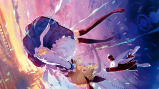 Anime couple clock building magical - a couple of anime characters free wallpaper