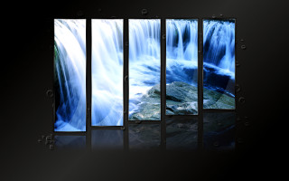 Waterfall abstract art panel reflection - a series free wallpaper