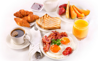 Breakfast eggs toast fruit coffee 2 - fruit free wallpaper