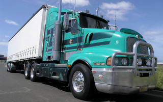 Green semi truck road grass - anson maddock free wallpaper