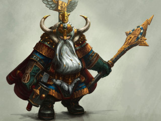 Horned bearded warrior sword armor - a character free wallpaper