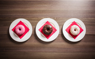 Donuts wooden table top conceptual - a table top free wallpaper