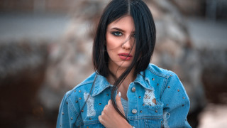 Elina karimova blue jean jacket - hole free wallpaper