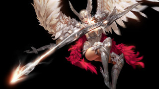 Angelic woman sword wings dark - dark fantasy art free wallpaper for desktop