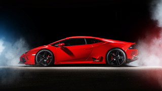 Red sports car smoke night - the back free wallpaper