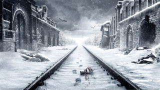 Train blood snow castle bird - a train track free wallpaper for desktop