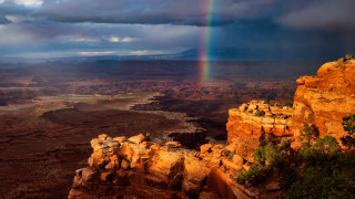 Rainbow canyon river autumn fire - a rainbow free wallpaper for desktop