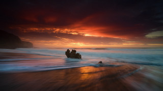 Wave riders sunset ocean mystical - in the ocean free wallpaper