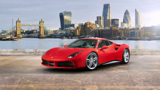 Red sports car city skyline 8 - bernardo cavallino free wallpaper