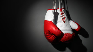 Boxing gloves wall black background - a hook free wallpaper