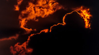 Plane night orange glow clouds - orange glow free wallpaper