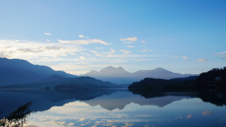 Lake mountains blue sky clouds 9 - cui bai free wallpaper