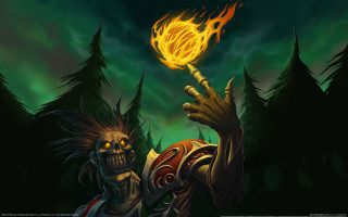 Demonic fireball forest night fantasy - hearthstone free wallpaper