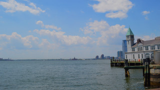 Hudson river building clock tower - fitz henry lane free wallpaper