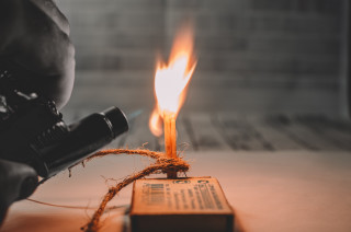 Camera fire blur table brick - burning free wallpaper