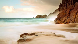 Rock water beach waves landscape - the water near a beach free wallpaper