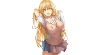 Chizuko yoshida manga blonde girl - her hand behind her head free wallpaper