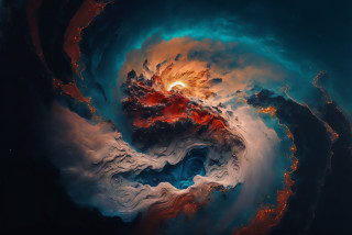 Swirling sky fire mist fiery - mist free wallpaper
