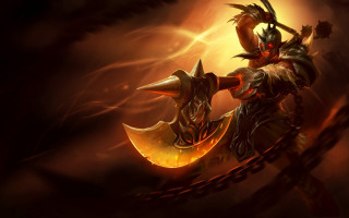 Demonic demon sword head glowing - free gaming wallpaper