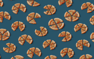 Pizza slices cheese pepperoni blue - geometric shape free wallpaper for desktop