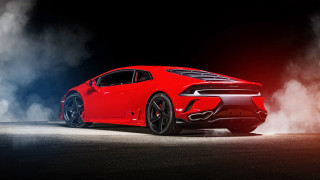 Red sports car smoke exhaust 2 - rim free wallpaper for desktop