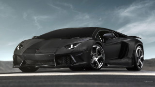 Black sports car daytime sky - matte finish free wallpaper for desktop