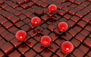 Red balls tiled floor raytracing - floor free wallpaper for desktop