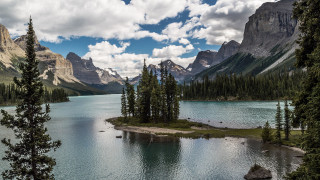 Lake mountains trees cloudy sky 17 - derek chittock free wallpaper for desktop