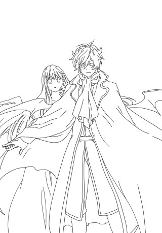 Two people standing arms around - a drawing free wallpaper for mobile