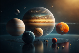 Space planet reflection sky sunset - planet free wallpaper for desktop