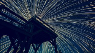 Star trail clock tower night - free new year wallpaper