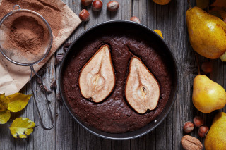 Chocolate cake pear nuts milk - nuts free wallpaper